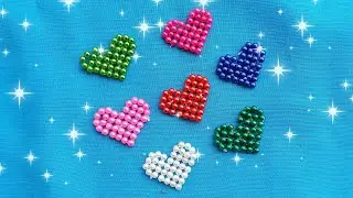 DIY Beaded Heart Shape Keychain | Keychain making with beads | Beads Rangoli | Table Mat |Bead Craft