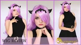 Cosplay wig Review: 80 cm Violet and Wavy wig from Feshfen