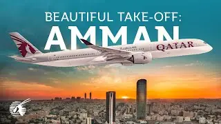 Beautiful take-off from Amman, Jordan (4K)