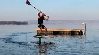 Steeve Fleury SUP Foil Pumping on Lac Leman
