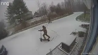 Scooters are fun in the snow if they are rear wheel drive.