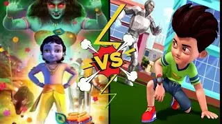 Little Krishna flaying Racing 🆚 Kicko & Super Speedo Racing Compitition video ।। Video games