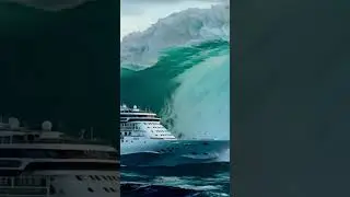 Is That a Record Breaking Wave Behind the Cruise Ship?  #scaryocean #giantwaves #ships