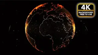 4K Glowing Earth Background | Futuristic World Map Animation Loop 🌐