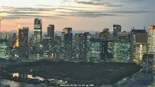 4K Tokyo Sunset | 勝どき & 築地 ライブカメラ | Camera 1 | 2026-01-26, 19:02