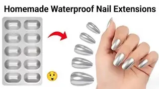 Diy Homemade fake nail extensions🥰😍/Ghar par nail extensions banaye#diy#nailart#handmade#nails 