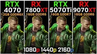RTX 4070 vs RX 7800 XT vs RTX 5070 Ti vs RX 9070 XT | 1080p, 1440p, 4K | DLSS 4 vs FSR 4 | 2026