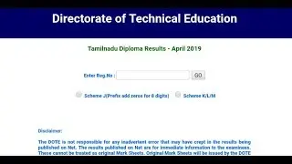 Diploma Results - April 2019 | www.tndte.com |  