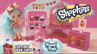 ALL NEW Season 4 SHOPKINS CUPCAKE QUEEN CAFE with Shoppies Jessicake and Donatina