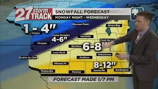 Jan 7 Sunday evening: Winter storm watch begins Tuesday morning