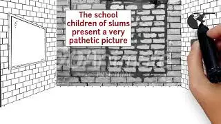 An elementary school classroom in a slum animation