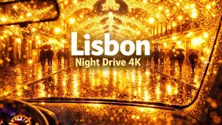 Lisbon Night Drive 4K &ndash; Winter City Calm, Tourists & Soft Streetlight Glow