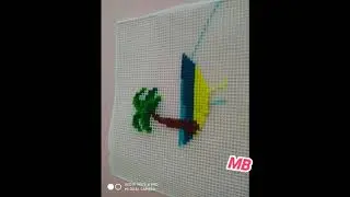 Beautiful Sunset🌅 design on plastic canvas/Net/ Cross stitch/Dosuti/Wall Sticker/Hanging