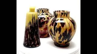Wilhelm Kralik Sohn - Art Nouveau Bohemian Kralik Bambus art glass vase c1900