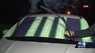 WYFF News 4's Griffin Hardy shows anti-ice hack windshields