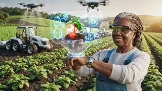 Village in 2090 robot help the women in farming #1million #automobile 