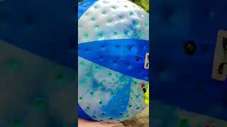 Rolling off a mountain in an inflatable ball #obsessed #balloon #zorbing #globeriding #adventuregirl