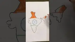 India map flag drawing