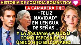 La MESERA dijo “FELIZ NAVIDAD” en SEÑAS… y la MADRE del BILLONARIO encontró a su NUERA