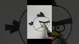 How to draw ANGRY BIRD, step by step 🌟🌟🌟