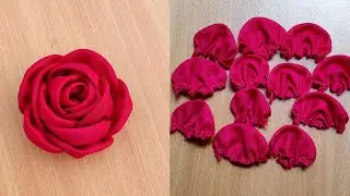 DIY: Fabric Rose Flower Making With in 5 Minutes! | Kapde se Phool Banana, Cloth Flower Making