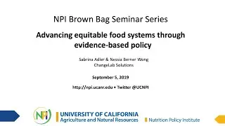 Advancing equitable food systems through evidence-based policy