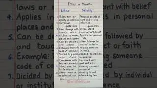Ethics vs Morality #EthicsVsMorality #Ethics #Morality #youtubeshorts #writtenform