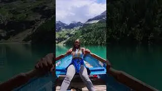 Canoeing on a Dream Lake 😍 | Oeschinensee, Kandersteg 🇨🇭 #shorts  #travel #kandersteg #oeschinensee