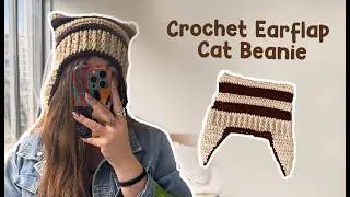 🐱 Crochet Earflap Cat Beanie Tutorial | EASY Beginner-Friendly Crochet Hat with Ears 🧶