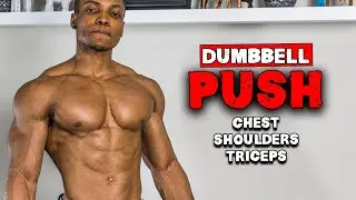 DUMBBELL PUSH HOME WORKOUT FOR MUSCLE GAIN | BENCH OR NO BENCH (FULL WORKOUT)
