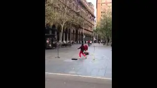 Punk busker in Sydney's Martin Place