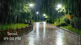 Fall Asleep Quickly with Light Rain on Quiet Road | ASMR Rain to Reduce Stress & Tinnitus