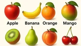 Fruits Names | English fruits Names #aforapple #animation #nurseryrhymes #funny 