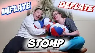 INFLATE / DEFLATE / STOMP TO POP BEACHBALL CHALLENGES! (3 Challenges in 1!)
