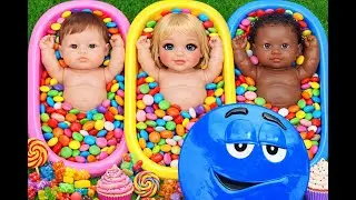 Satisfying Candy Bath ASMR with Baby Dolls | No Talking