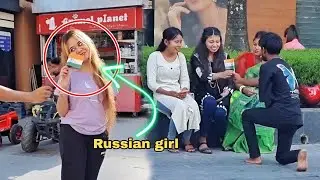 Independence Day 2023 🇮🇳 | Russian girls reaction on Indian flag 🇮🇳 | 15 August video