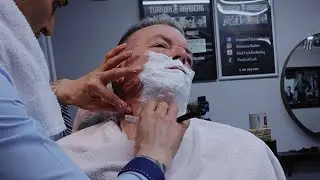 FRESH HAIR CUT & HOT TOWEL SHAVE WITH STRAIGHT RAZOR  (RELAXING ASMR)