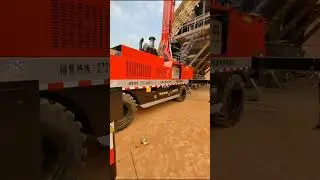 Haoboc 4WD 25M Engineering chassis Boom Pump at tunnel construction site.