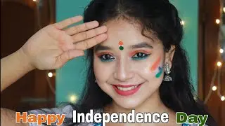 Indian Flag Inspired Makeup Look | Tri Color Eye Makeup | Happy Independence Day | Jai Hind