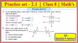 Practice set 2.1 class 8th maths | Chapter 2 parallel lines and transversal std 8 Maharashtra Board