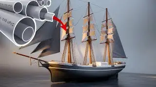 Make a sailboat model from simple PVC pipes at home