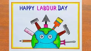 World Labour Day Drawing / World Labour Day Poster Drawing Easy Steps / Happy Labour Day Drawing