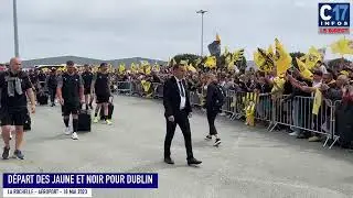LA ROCHELLE AÉROPORT DÉPART DES JOUEURS DU STADE ROCHELAIS POUR DUBLIN