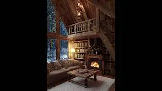 A Winter Night in the Forest | Cozy Cabin Fireplace & Snowfall Story ❄️🔥📚