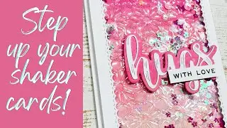 Step up your Shaker Card - Embossing Acetate with a Cover Plate Die! #cards #cardmaking #shakercard