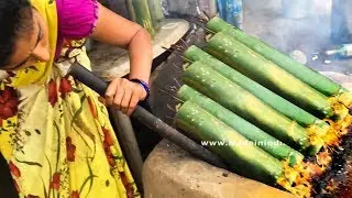 Bamboo Chicken Biryani Making | Primitive Cooking Skills | Street Foods