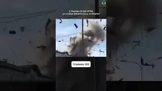 A Russian drone strike on civilian infrastructure in Kharkiv