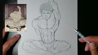 Tutorial: HOW TO DRAW for Beginners Breaking down anime poses from reference : Drawing Baki Hanma