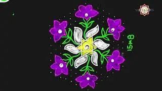 Easy Simple latast daily dots(15×8) rangoli | big  rangoli |