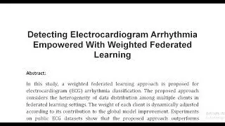 Detecting Electrocardiogram Arrhythmia Empowered With Weighted Federated Learning